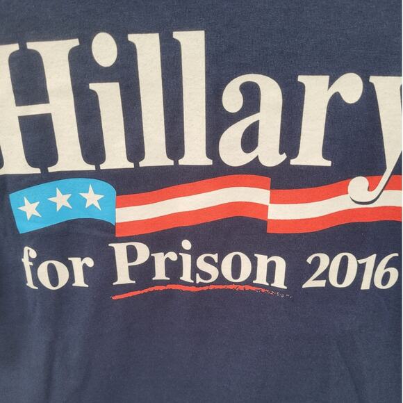 Infowars Hillary for Prison 2016 Gildan Vintage Political Men’s Tee - Picture 7 of 13